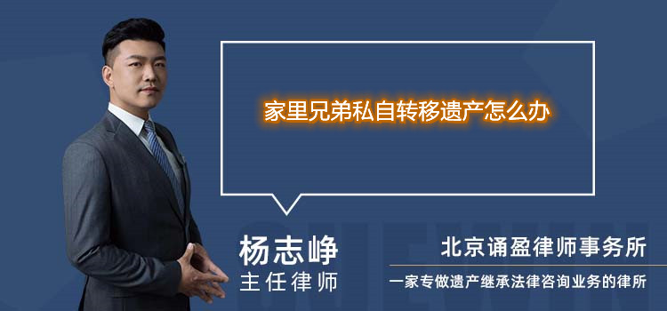 家里兄弟私自轉(zhuǎn)移遺產(chǎn)怎么辦