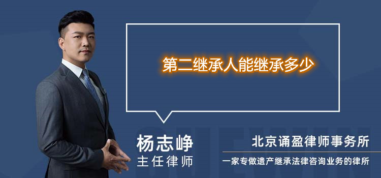 第二繼承人能繼承多少